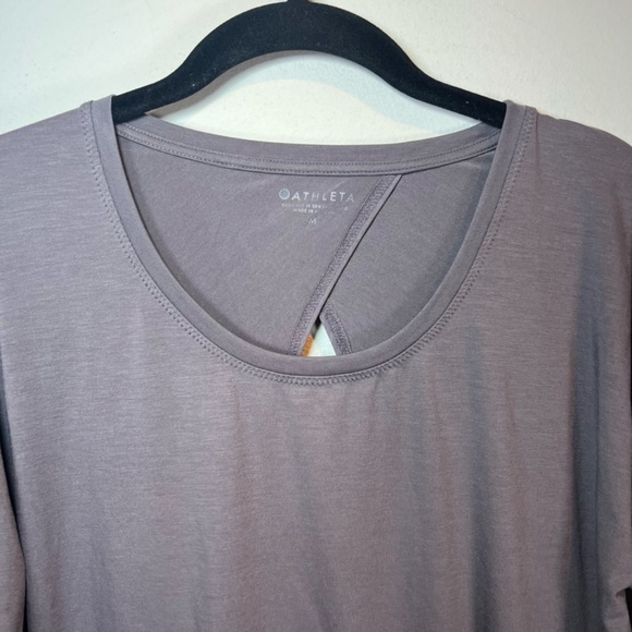 Athleta Women's Essence Twist Back Long Sleeve Shirt Top Gray Athletic Sz Medium - Picture 2 of 11